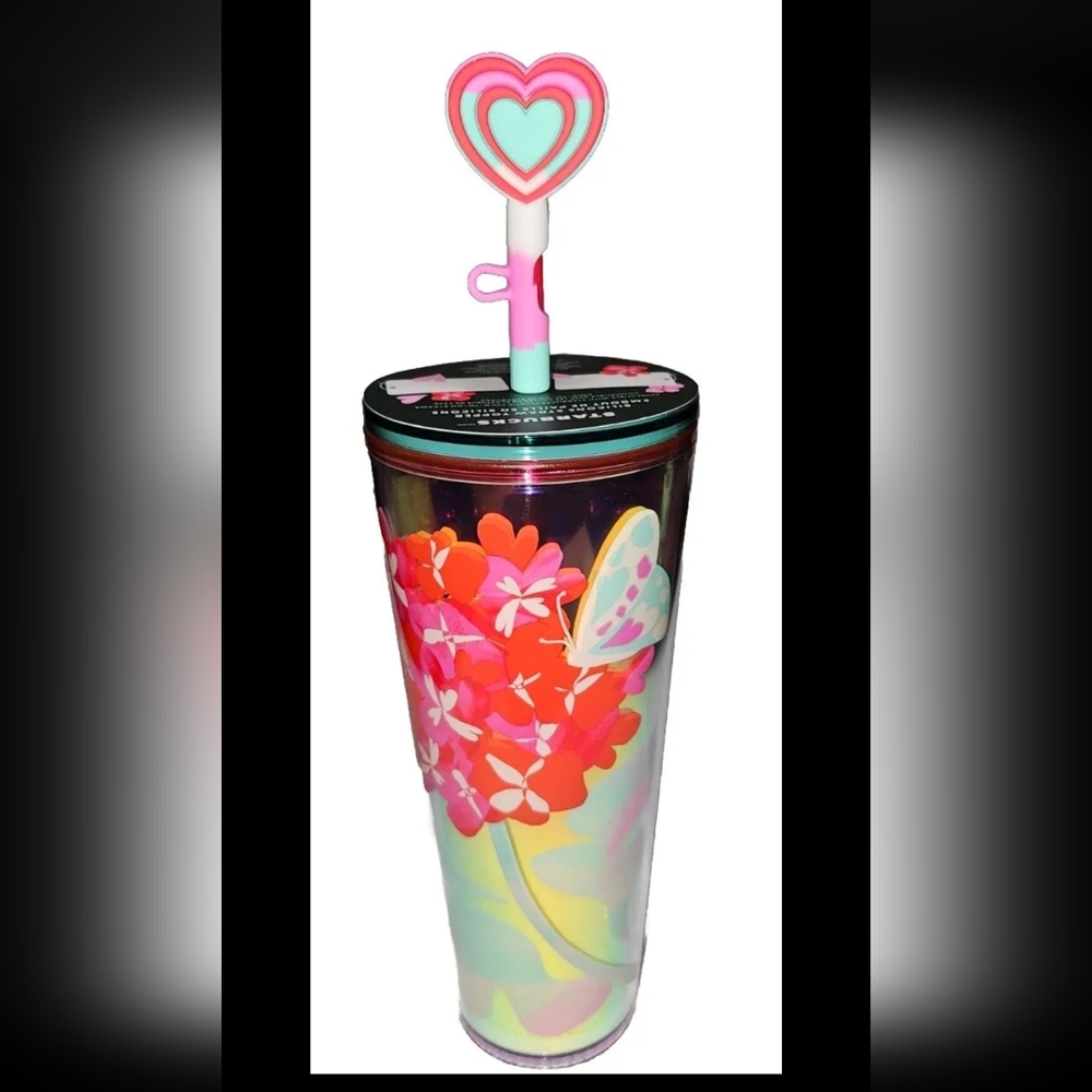 NEW, Starbucks Valentine's Day 2024 Silicone Heart Straw Topper Venti 24 Oz
